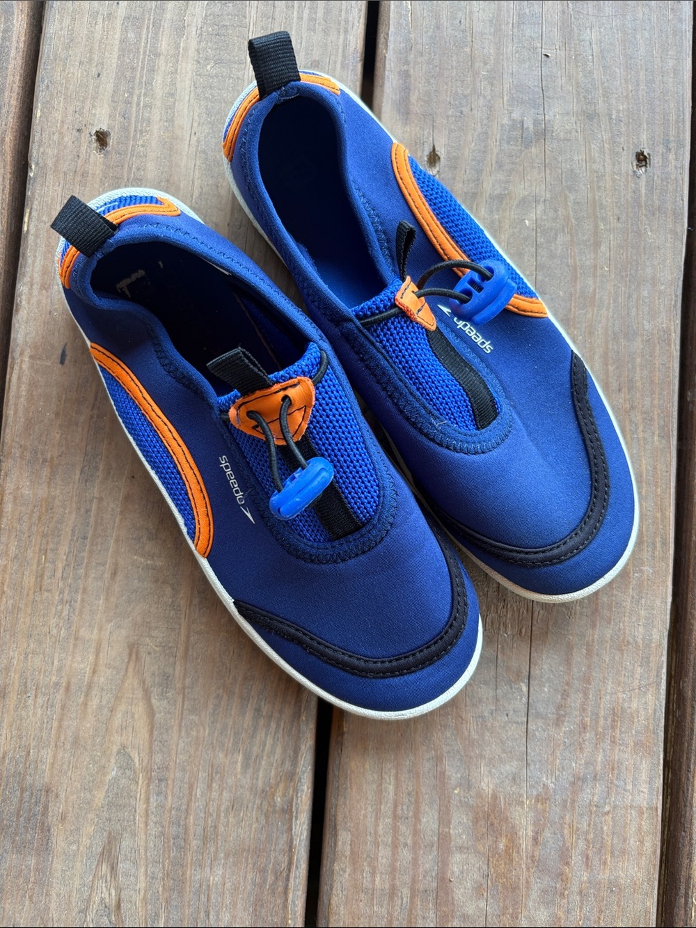 Speedo Blue and Orange Slip-On Water Shoes